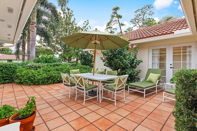 view of patio featuring french doors