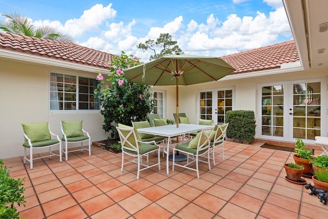 view of patio / terrace featuring french doors