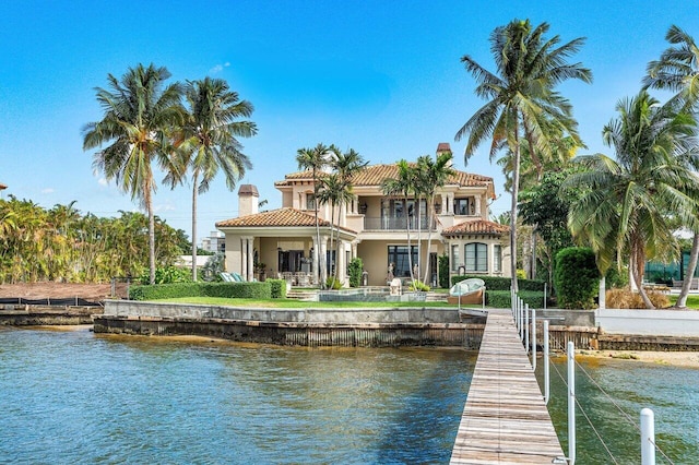 813 N Atlantic Dr, Lantana, FL 33462 - dock featuring a water view and a balcony