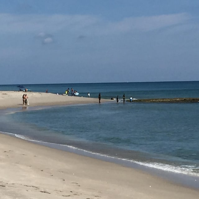 property view of water with a beach view