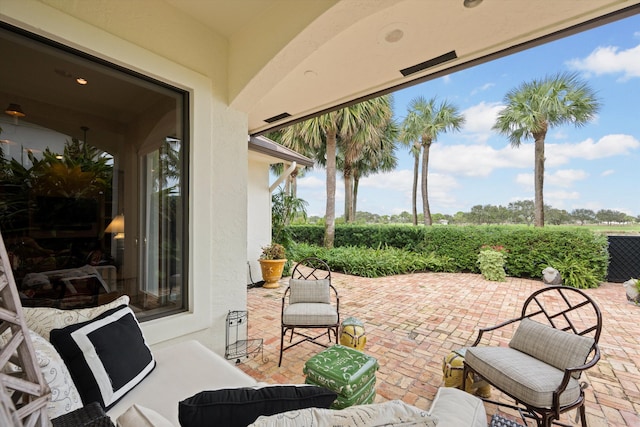 view of patio with an outdoor hangout area