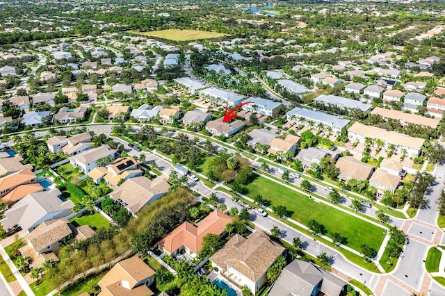 bird's eye view with a residential view