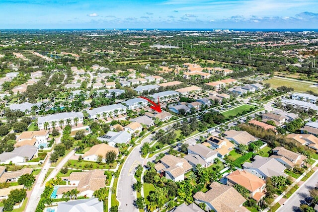 bird's eye view with a residential view