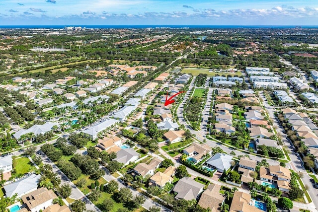 aerial view featuring a residential view