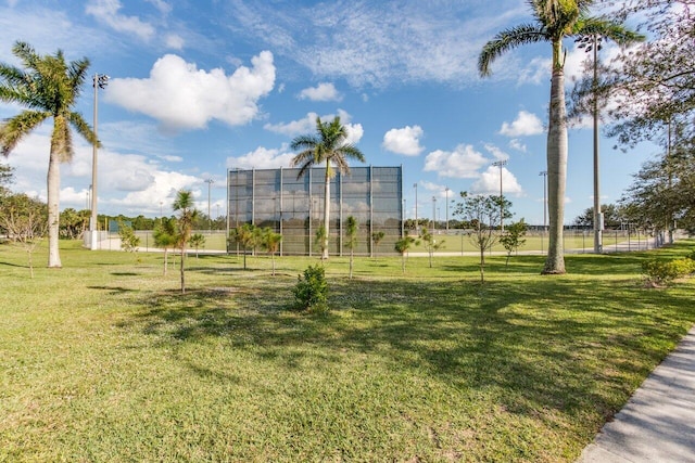 view of property's community featuring a lawn