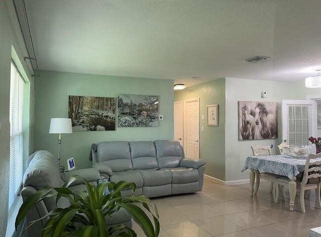 view of tiled living room