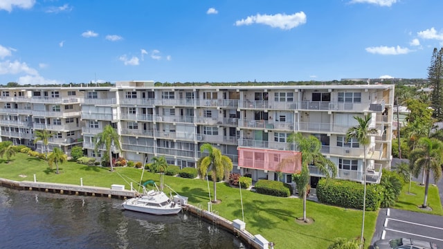 view of property with a water view