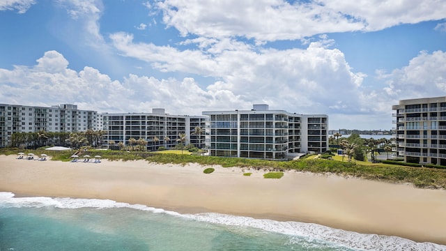 exterior space with a view of the beach