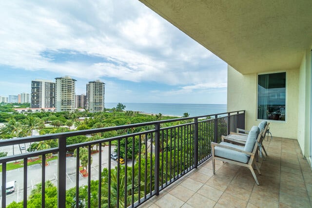 balcony with a water view