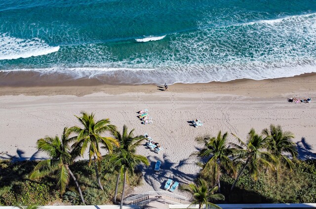 property view of water with a beach view