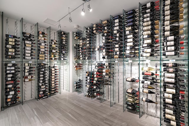 wine cellar with hardwood / wood-style flooring