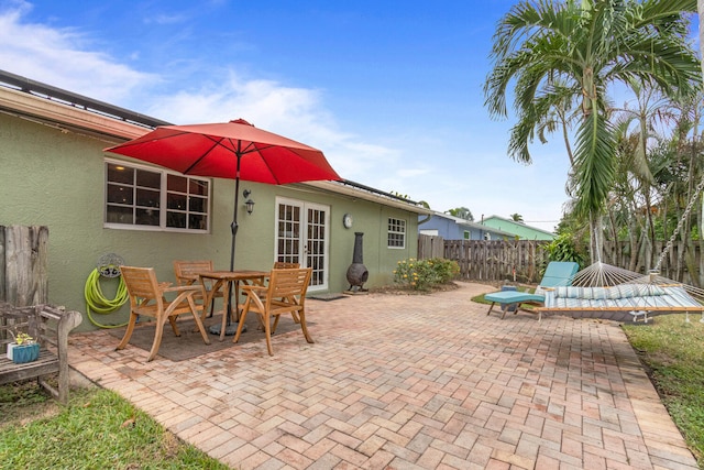 view of patio with french doors