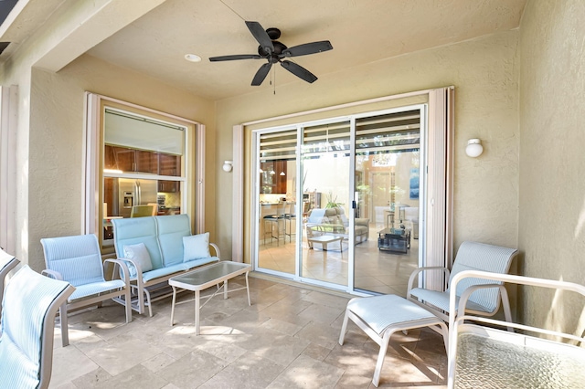 view of patio with ceiling fan