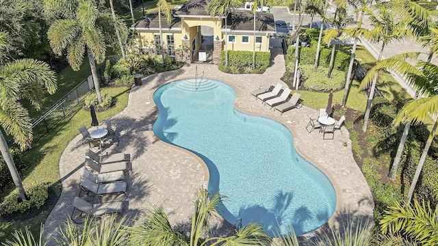 view of pool featuring a patio area