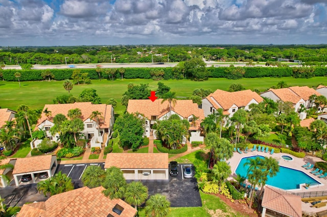 birds eye view of property featuring a residential view