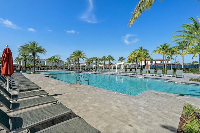 view of pool with a patio