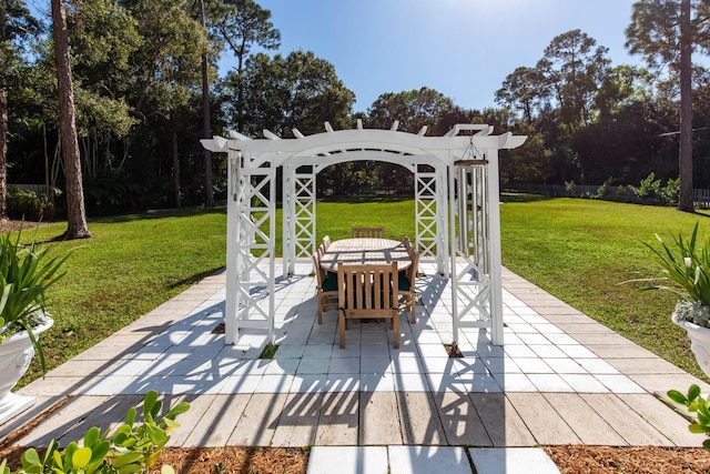 view of patio with a pergola