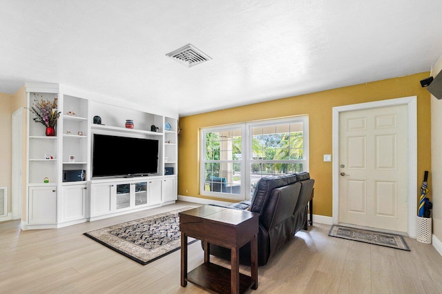 living room featuring light hardwood / wood-style flooring