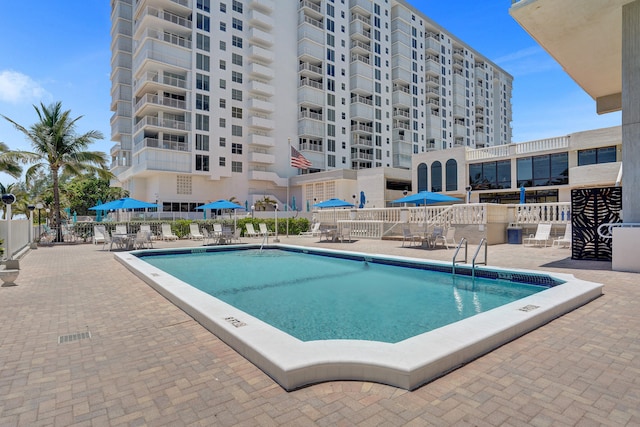 view of pool with a patio area