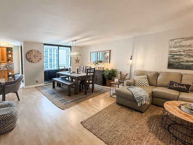 living room featuring hardwood / wood-style floors