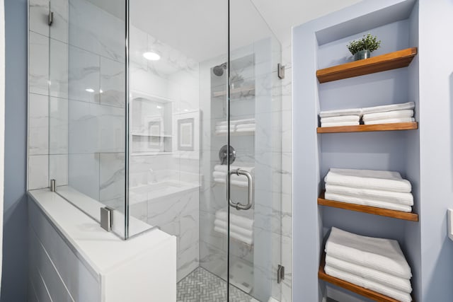 bathroom with walk in shower