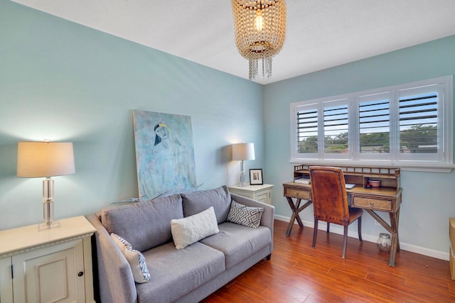 living room with wood-type flooring