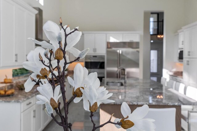 details featuring stainless steel appliances and sink