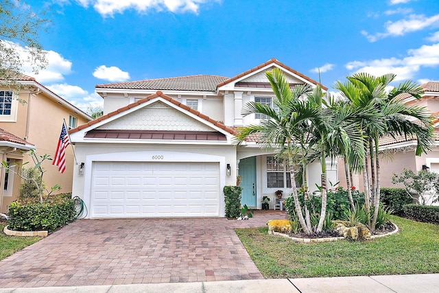 view of front facade with a garage