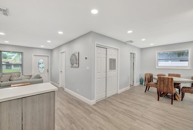 kitchen featuring light hardwood / wood-style floors and plenty of natural light