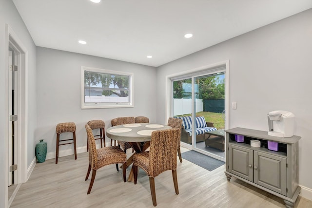 dining area featuring light hardwood / wood-style floors