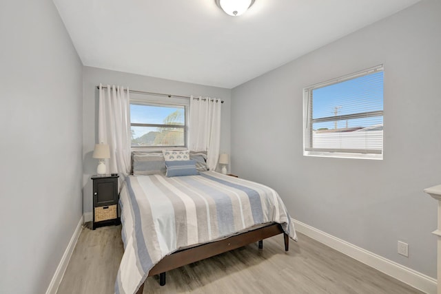 bedroom featuring light hardwood / wood-style floors