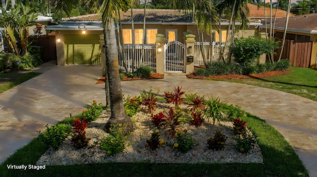 view of front of house with a garage