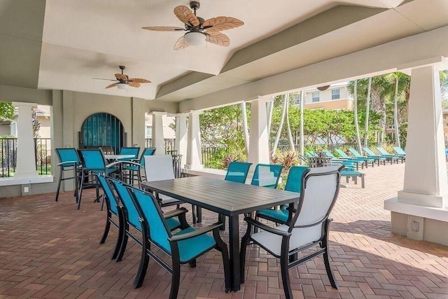 view of patio / terrace with ceiling fan