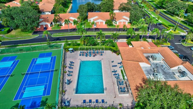 9668 Sills Dr Unit 101, Boynton Beach, FL 33437 - bird's eye view of a pool