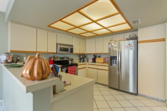 kitchen featuring kitchen peninsula and stainless steel appliances