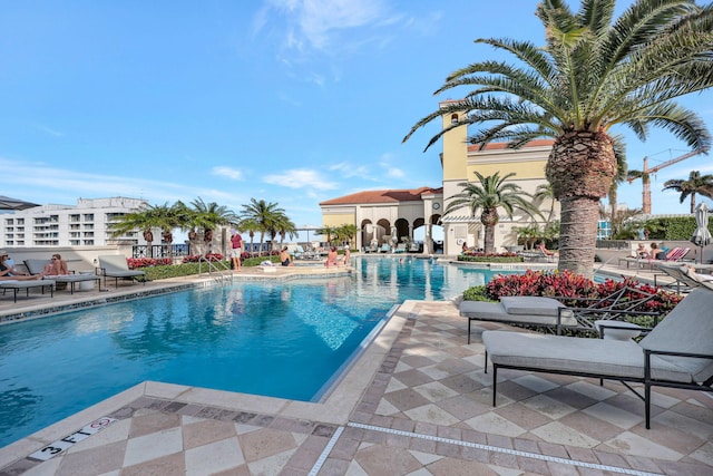 view of pool with a patio area