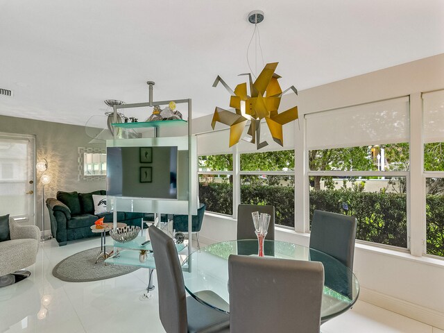 interior space featuring tile patterned flooring