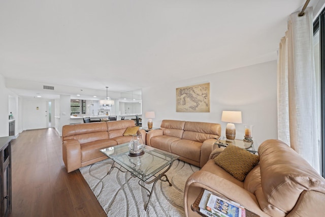 living room featuring hardwood / wood-style floors