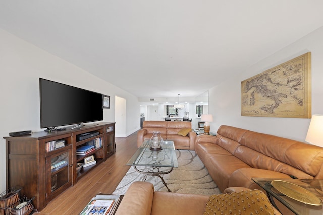 living room featuring hardwood / wood-style floors