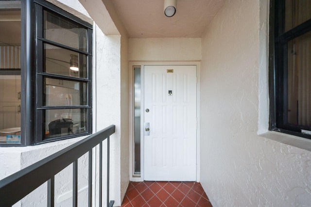 doorway to property with elevator