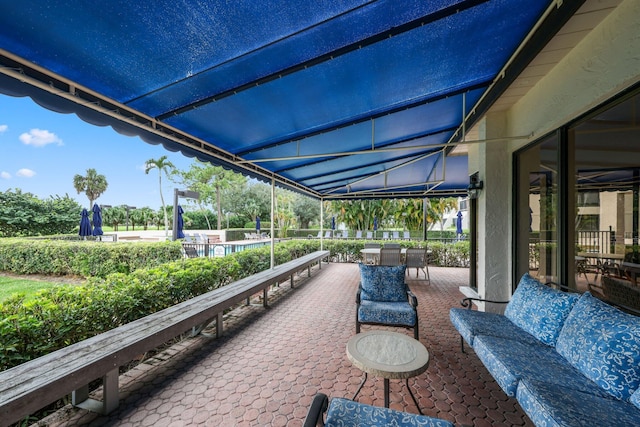 view of patio with an outdoor living space