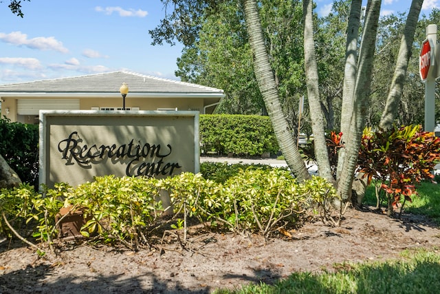 view of community sign