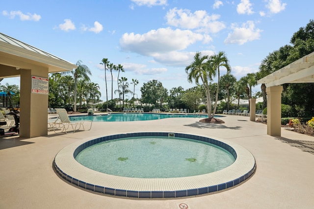 view of pool with a patio area