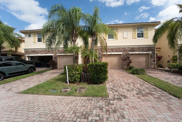 view of front of house with a garage