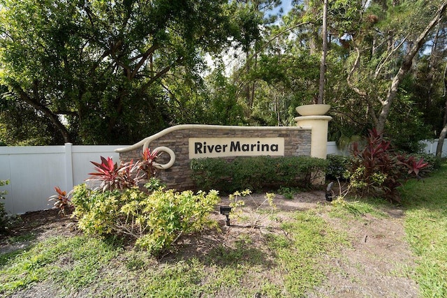 view of community sign