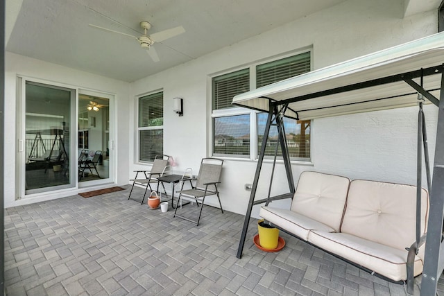 view of patio / terrace featuring outdoor lounge area and ceiling fan