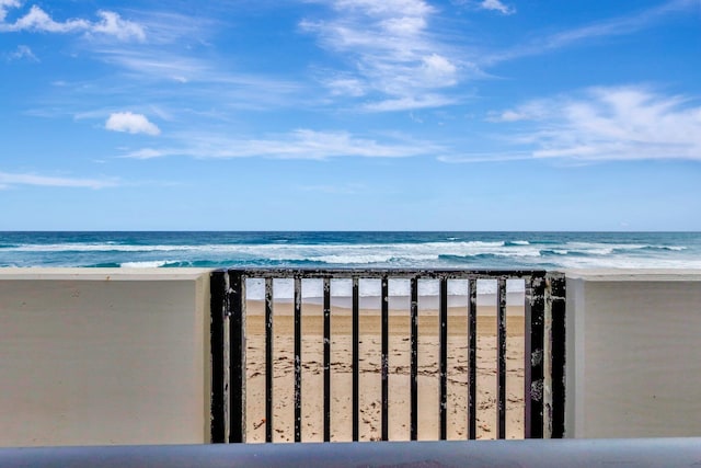 view of water feature featuring a beach view