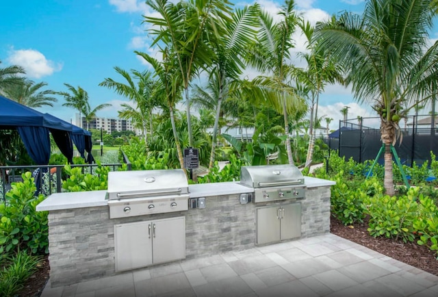 view of patio featuring area for grilling and grilling area