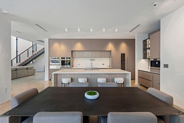 dining room with sink