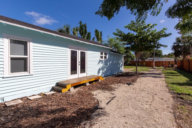 exterior space with french doors